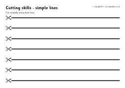 Cutting skills worksheets - simple lines (SB4520) - SparkleBox