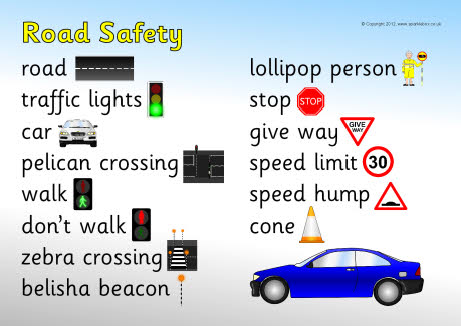 Road Safety Word Mat (SB7831) - SparkleBox