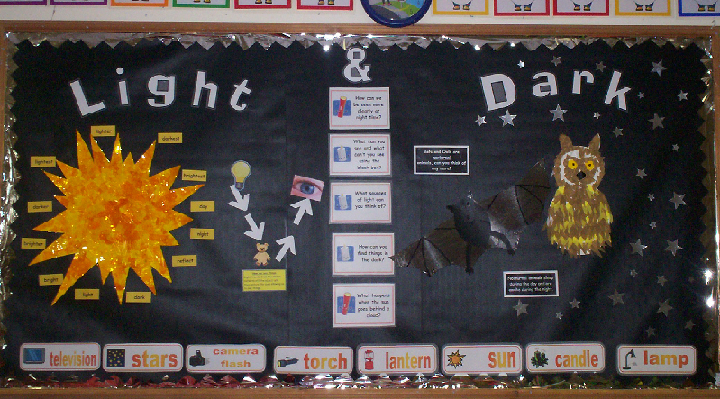 Light and Dark Display classroom display photo - Photo gallery - SparkleBox
