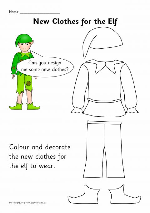 Elf Clothes Design and Colouring Sheets (SB8180) - SparkleBox