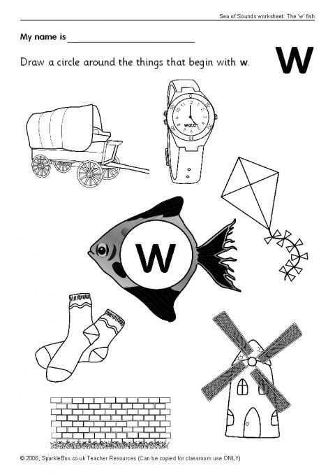 Letter w Worksheets SB503 SparkleBox