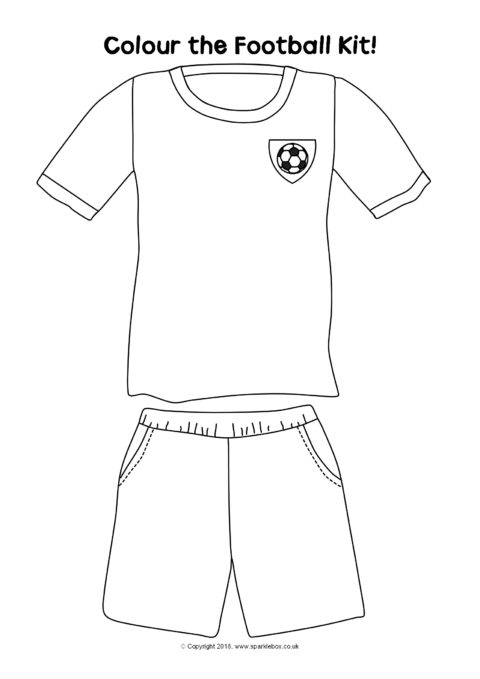 Football Kit Colouring Sheets SB234 SparkleBox