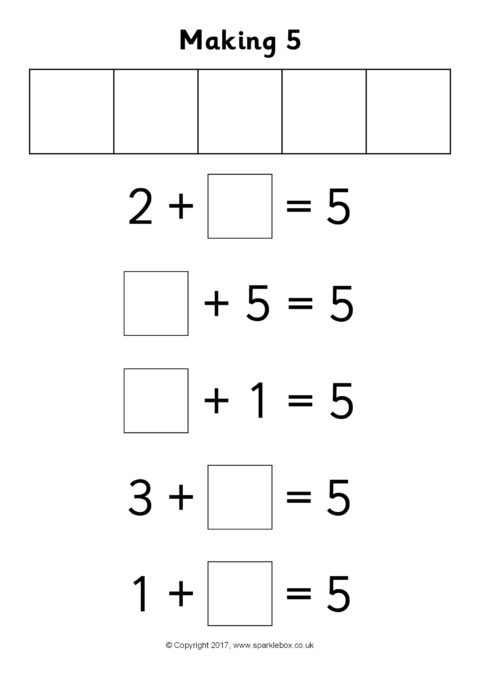 Making 5 Worksheets SB12206 SparkleBox