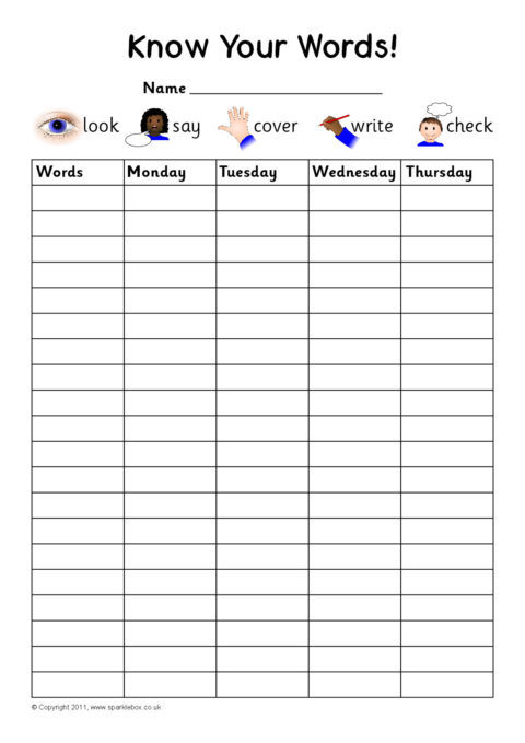 Editable Spelling List Template Dlking Free Printable Numbered List Images