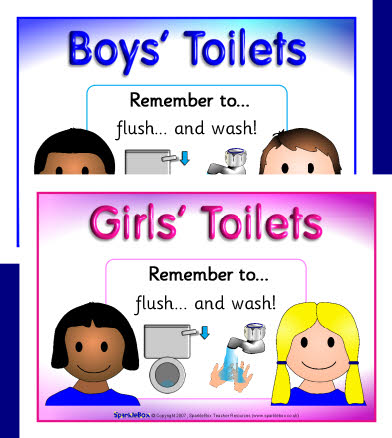 Boys and girls toilet signs (SB1098) - SparkleBox