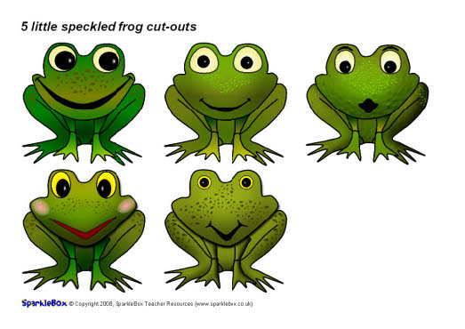 5 little speckled frog cut-outs (SB1512) - SparkleBox