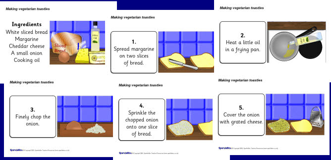 Toasty recipe sheets - vegetarian (SB1704) - SparkleBox