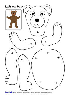 Split-pin bear character (SB2043) - SparkleBox