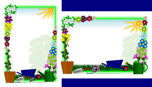 Plant growing A4 page borders (SB2262) - SparkleBox