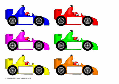 Pupil self-registration racing cars (SB2903) - SparkleBox