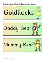 Goldilocks And The Three Bears Story Word Cards (SB3411) - SparkleBox