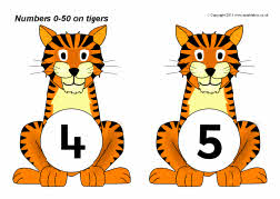 Numbers 0-50 on tigers (SB4288) - SparkleBox