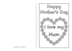 Mother’s Day card colouring templates (SB4359) - SparkleBox