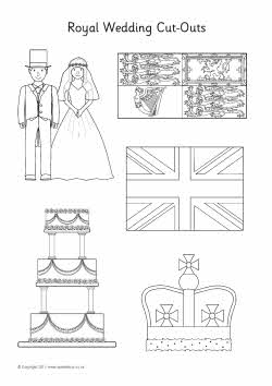 Royal wedding colouring cut-outs (SB4554) - SparkleBox