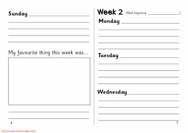 2 week holiday diary writing frame (SB4671) - Sparklebox