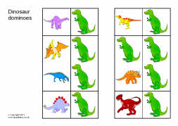 Dinosaur picture dominoes (SB5004) - SparkleBox