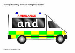 100 High-frequency Words On Emergency Vehicles (SB5362) - SparkleBox