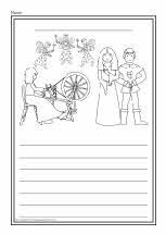 Sleeping Beauty colour and write worksheets (SB6156) - SparkleBox