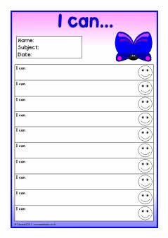 Butterfly-themed pupil target and achievement sheets (SB6919) - SparkleBox