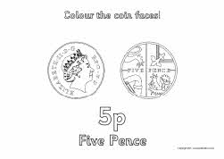 British coins colouring sheets (SB7272) - SparkleBox