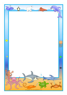 Commotion in the Ocean A4 page borders (SB7535) - SparkleBox