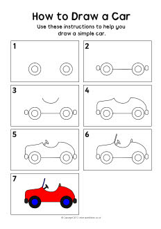 How to draw a car instruction sheet (SB8224) - SparkleBox