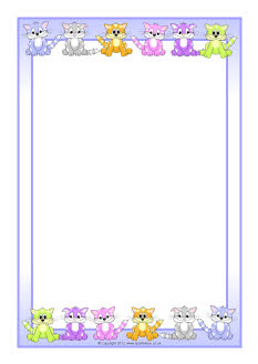 Cats/kittens A4 page borders (SB8471) - SparkleBox