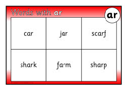 Words with ar bingo (SB8587) - SparkleBox