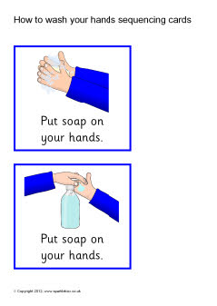 How to wash your hands sequencing cards (SB8836) - SparkleBox