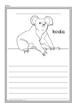 Australian animals colour and write worksheets (SB9003)  SparkleBox