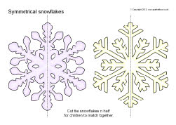 Symmetrical snowflakes matching activity (SB9150) - SparkleBox