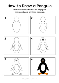 How To Draw A Penguin Instructions Sheet (sb9208) - Sparklebox