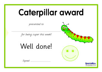 Caterpillar certificates (SB270) - SparkleBox