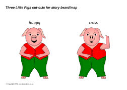 Three Little Pigs story cut-outs (SB993) - SparkleBox