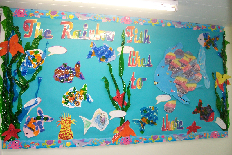 Rainbow Fish likes to share classroom display photo - Photo gallery ...
