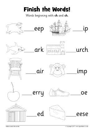 Words with CH - Phonics Activities and Printable Teaching Resources