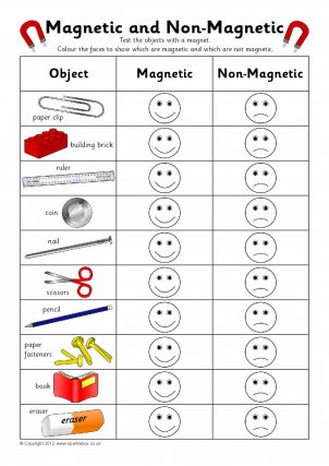 magnet worksheet for kids