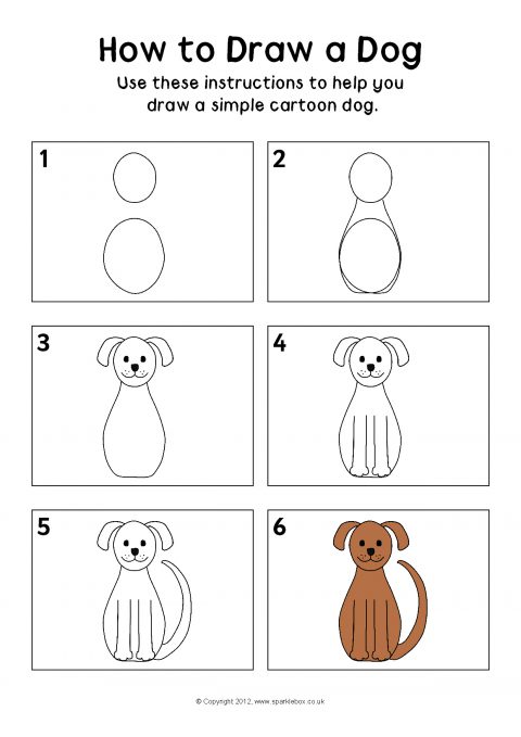 how to draw a dog step by step