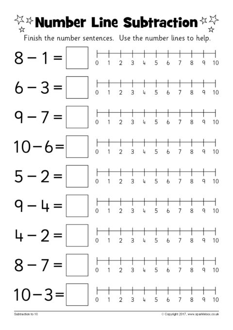 number line subtraction worksheets sb12219 sparklebox number lines