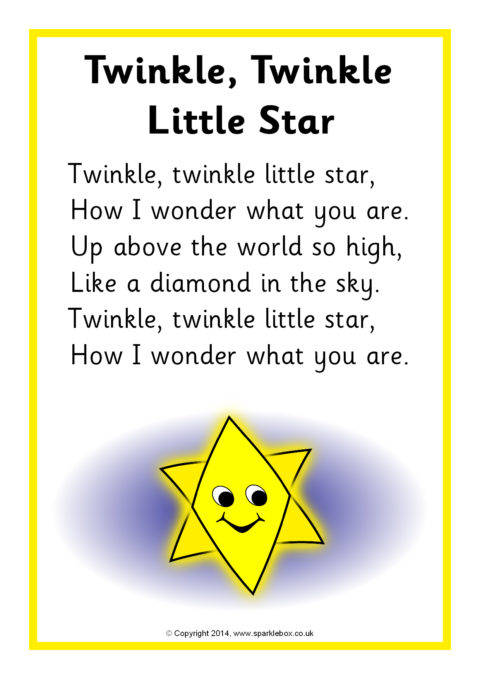 Twinkle Twinkle Little Star Song Sheet Sb Sparklebox