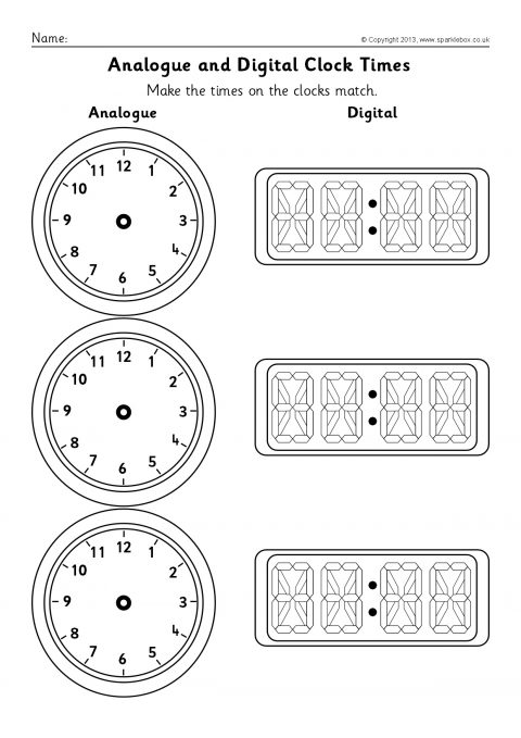 blank analogue and digital clock times worksheets sb9593 sparklebox