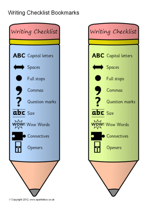 How To Differentiate With Writing Checklist Bookmarks - vrogue.co