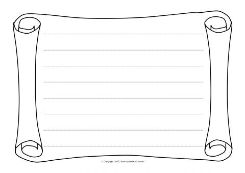 Landscape Scroll/Parchment A4 Page Borders – Lined (SB12052) - SparkleBox