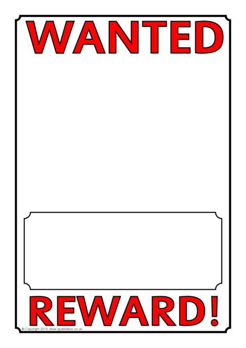 Blank Wanted Poster Writing Frames (SB10529) - SparkleBox